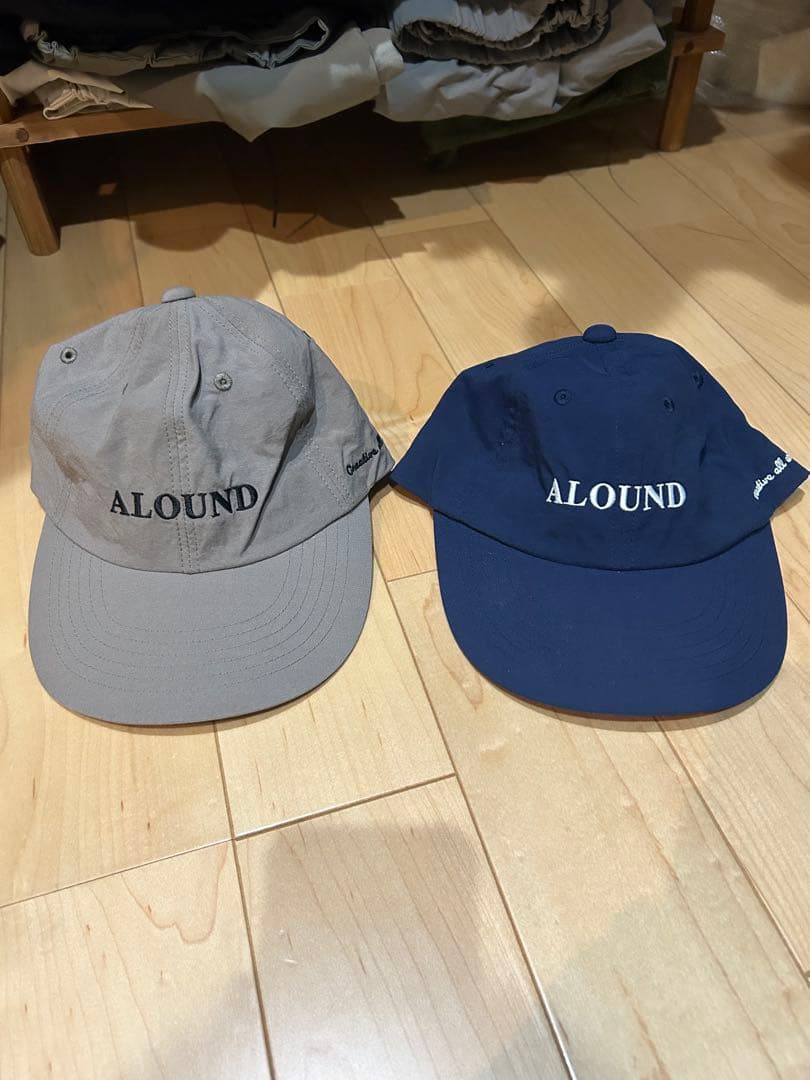 ALOUND キャップ グレー ネイビー 2点セット