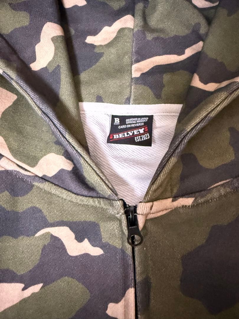 トップス BELVET Camo Zip Hoodie