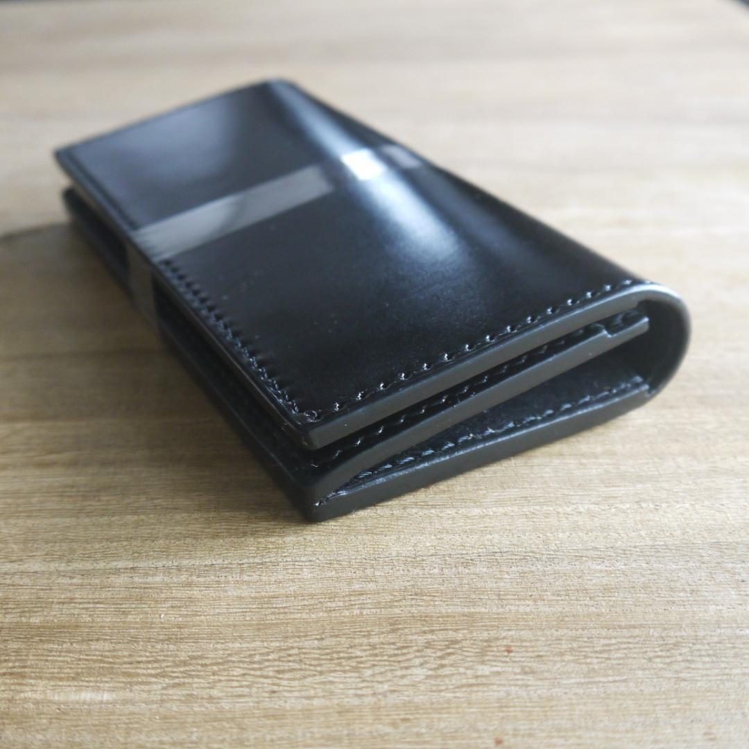 【くうねこ様】ヌメ革　栃木レザー　サドルレザー　ロングウォレット　二つ折り　黒