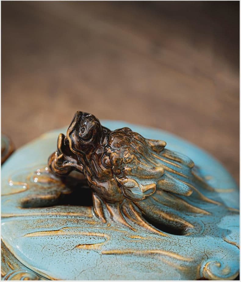 焼物香炉 祥竜盤香炉 香薫炉 香道 茶道 置物 装飾品 工芸品 置物