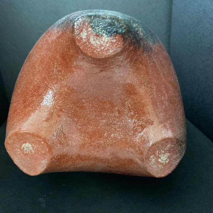 幻の陶芸家 有馬 太閤窯 初代 小西平内 作 赤楽焼 綿ぼうし 手あぶり 茶道具