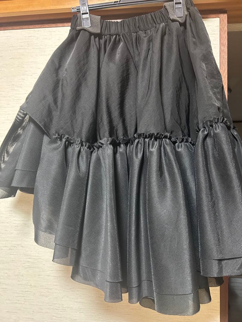 lig. リグドット黒 フレアスカート