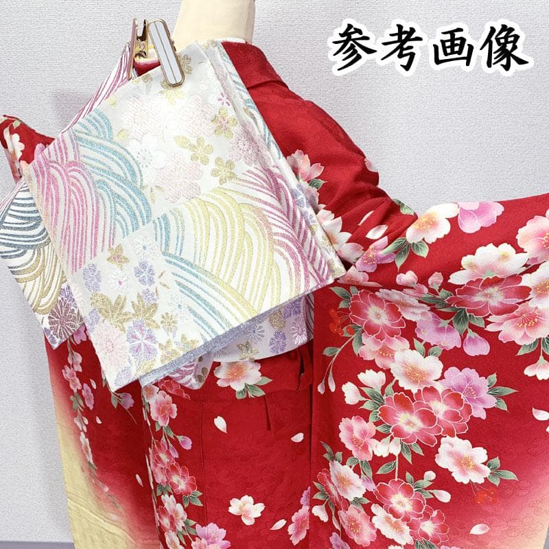 502z27☆可愛い！振袖 三松 重ね衿付 刺繍☆美品 成人式 結婚式 十三参り