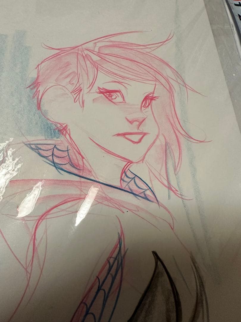 スパイダーグウェン　ダスティングウェン直筆画　サイン入り