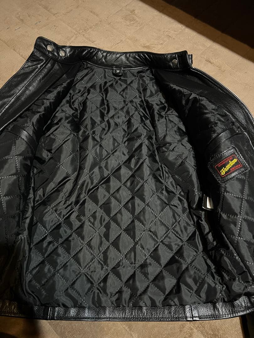 レザー シングルライダースジャケット 黒　バッファロー革　サイズ36