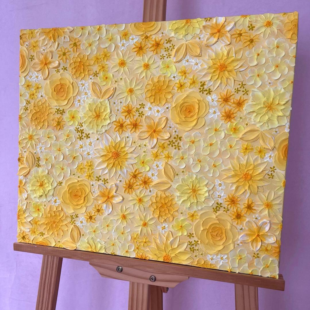 テクスチャーアート フラワーアート ボタニカル インテリア 花絵 花柄