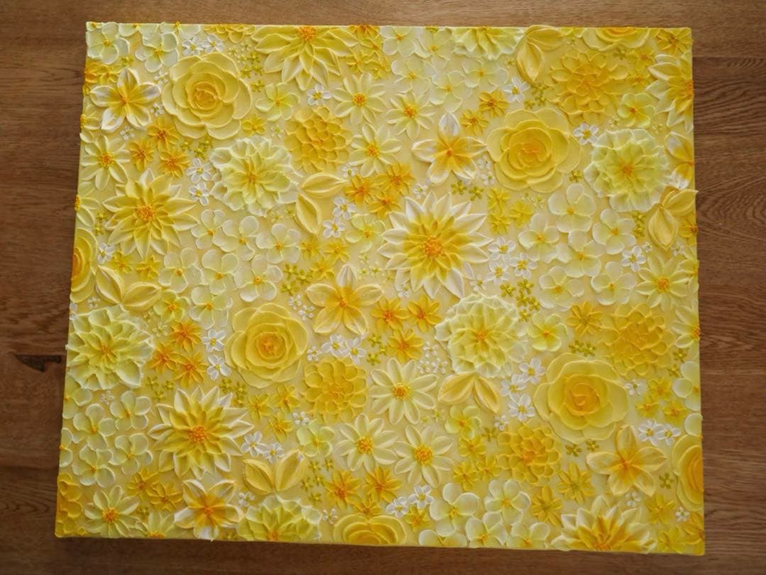 テクスチャーアート フラワーアート ボタニカル インテリア 花絵 花柄