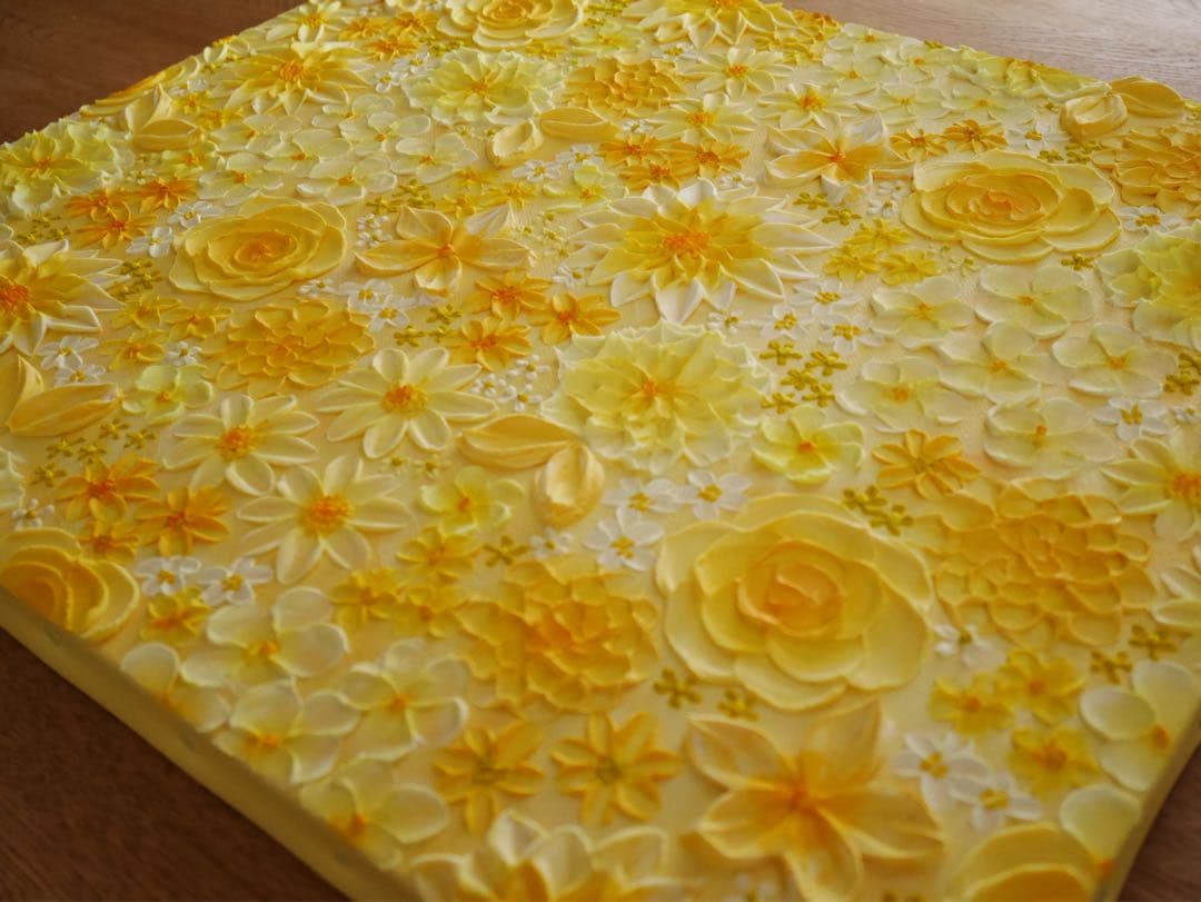 テクスチャーアート フラワーアート ボタニカル インテリア 花絵 花柄