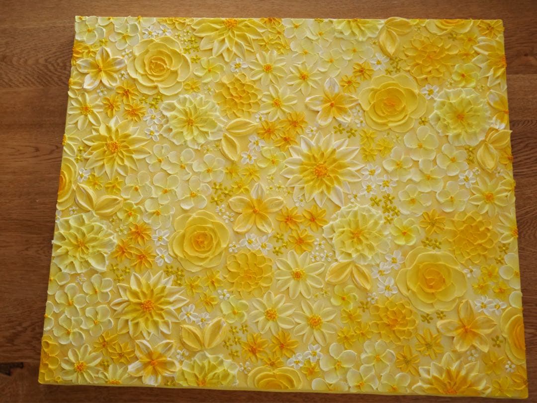 テクスチャーアート フラワーアート ボタニカル インテリア 花絵 花柄