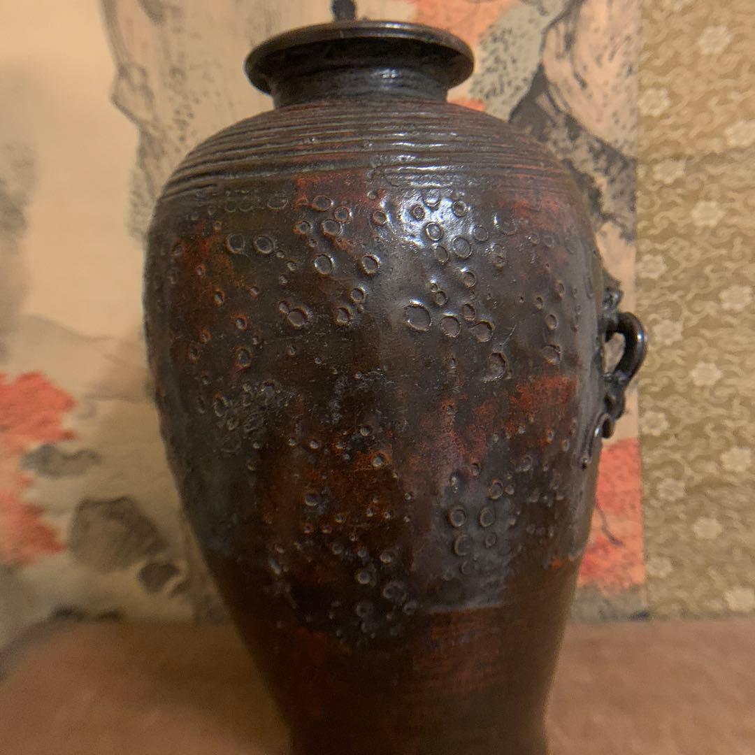 佐渡名工 光斎造　螭龍 銅置物　古美術 アンティーク　　246