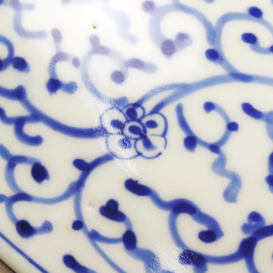 太明成化年製 染付蛸唐草文 一尺三寸皿 盛り皿 飾り皿