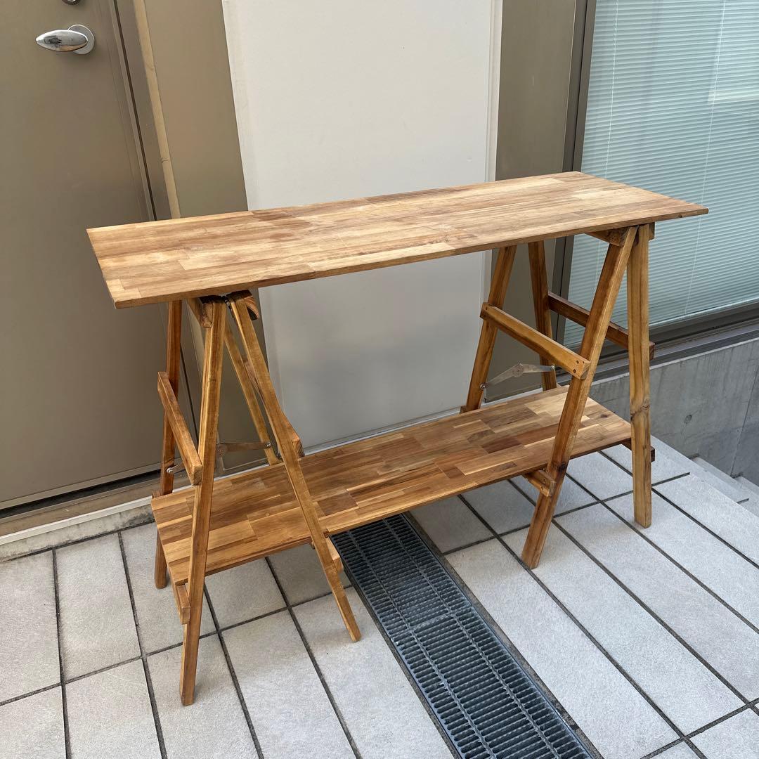 【美品】キッチンテーブル アカシア キッチンラック 木製