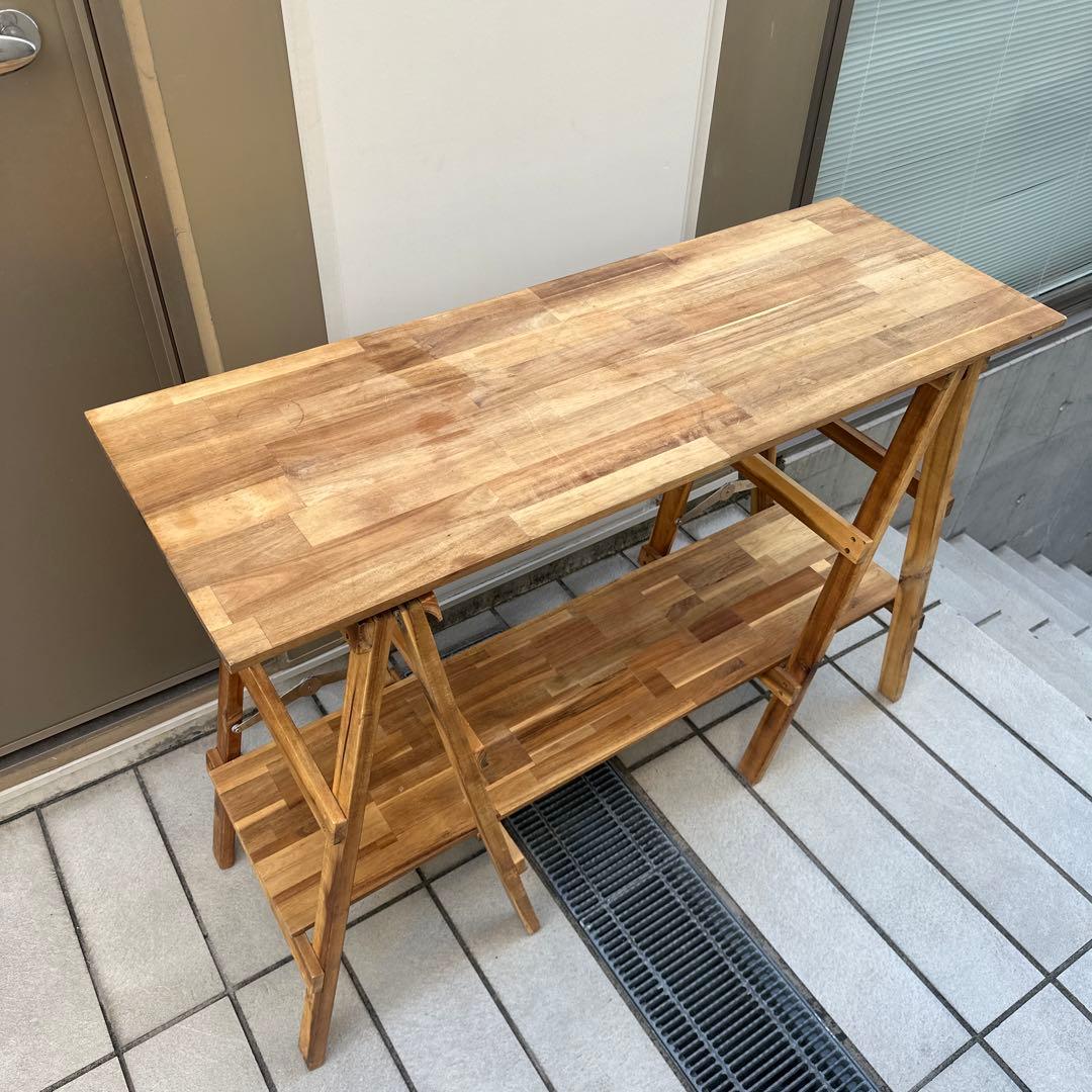 【美品】キッチンテーブル アカシア キッチンラック 木製