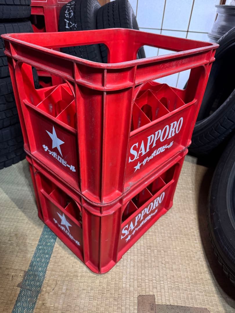 サッポロ大瓶ビール20本 ケースコンテナ used 非売品 昭和レトロ4個セット