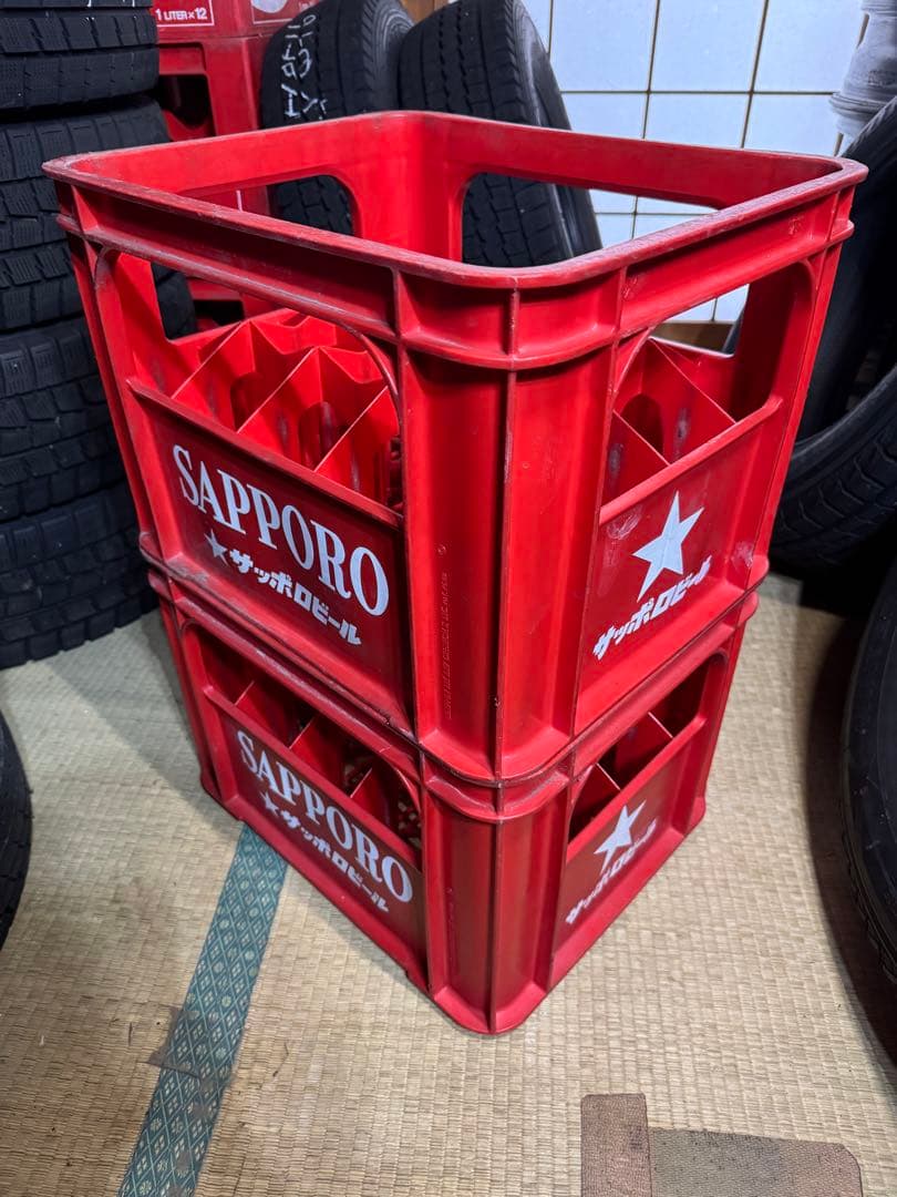 サッポロ大瓶ビール20本 ケースコンテナ used 非売品 昭和レトロ4個セット