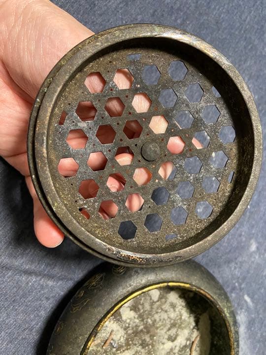 中国古美術　仏八寶琉金銅香炉「飛雲閣」在銘