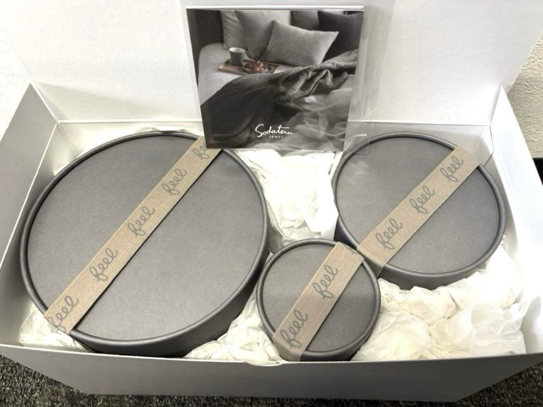 【新品未使用】育てるタオル feel トリプルギフトボックス ムーングレージュ