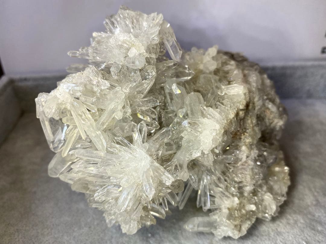 T1013-3最終特価★広西産　結晶花水晶クラスター　天然石　原石　菊花水晶