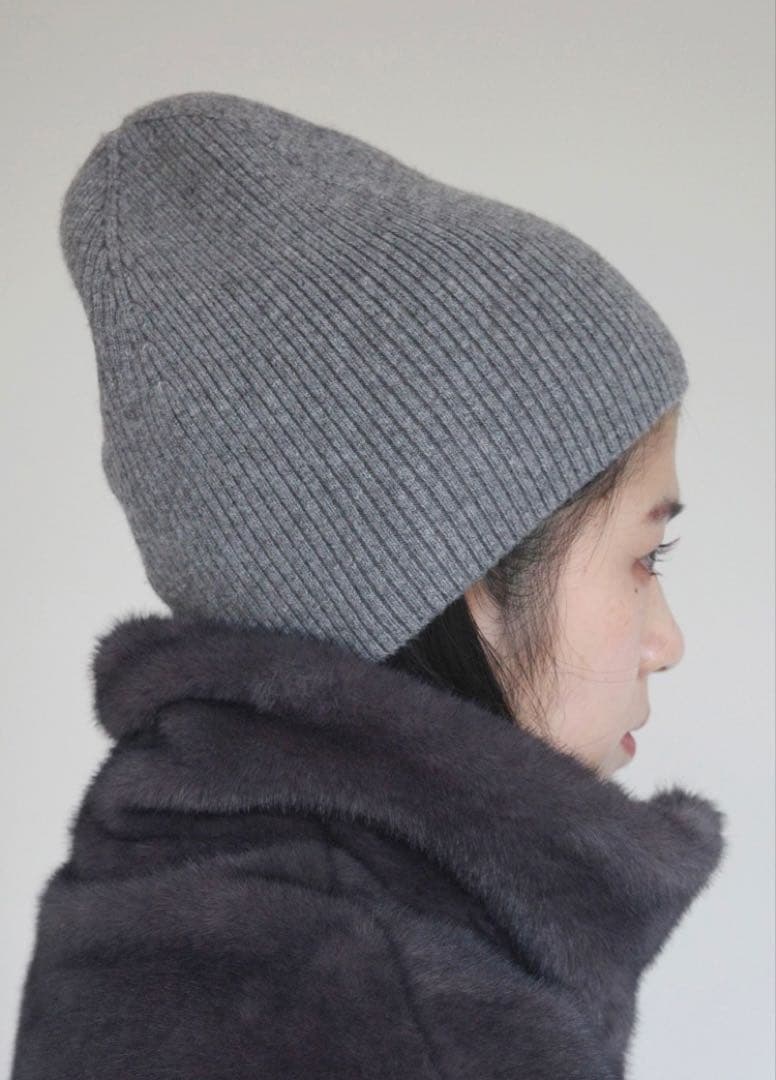 AP STUDIO ウールカシミヤニットビーニー　ブラック