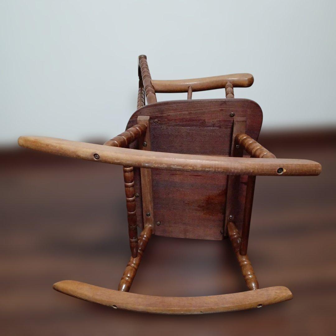 木製 キッズ ロッキングチェア 高さ約73.5cm幅約41.5cm奥行約52cm