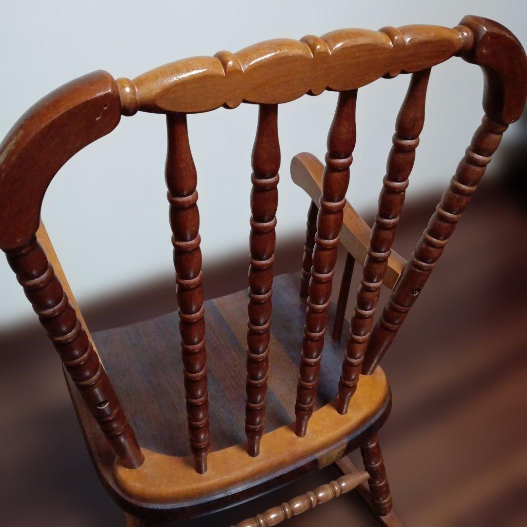 木製 キッズ ロッキングチェア 高さ約73.5cm幅約41.5cm奥行約52cm