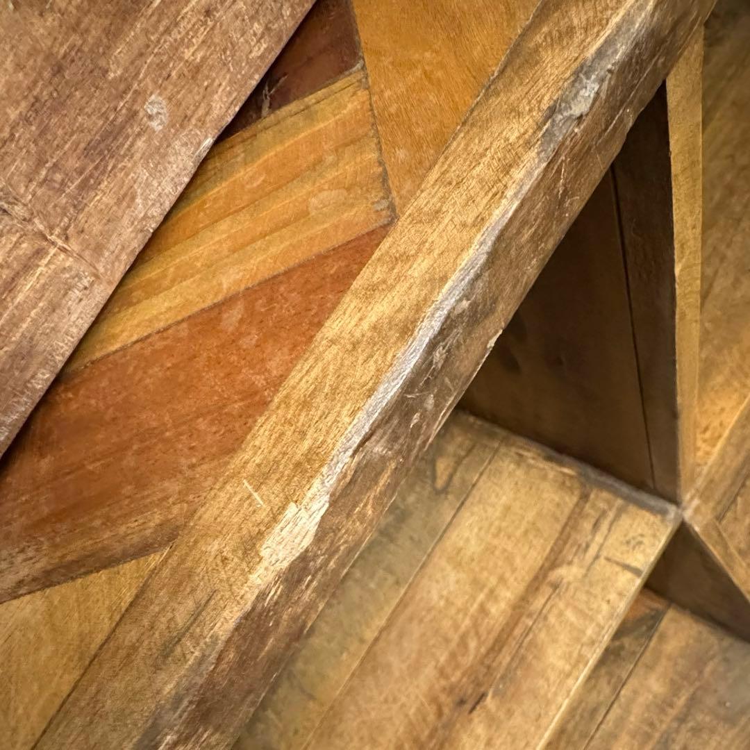 ヴィンテージ　本棚　シェルフ　古材　ヘリンボーン　アンティーク 1点もの