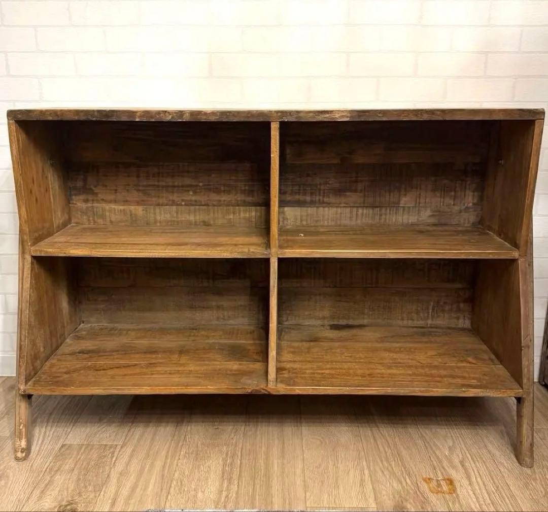 ヴィンテージ　本棚　シェルフ　古材　ヘリンボーン　アンティーク 1点もの