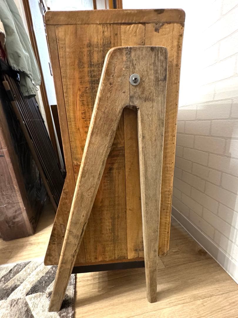 ヴィンテージ　本棚　シェルフ　古材　ヘリンボーン　アンティーク 1点もの