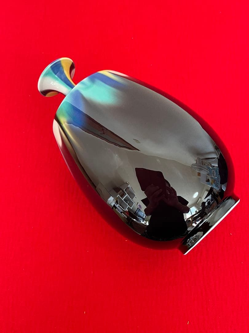 柳雨軒 三代 人間国宝 徳田八十吉 (正彦銘) 彩釉 壺 T144