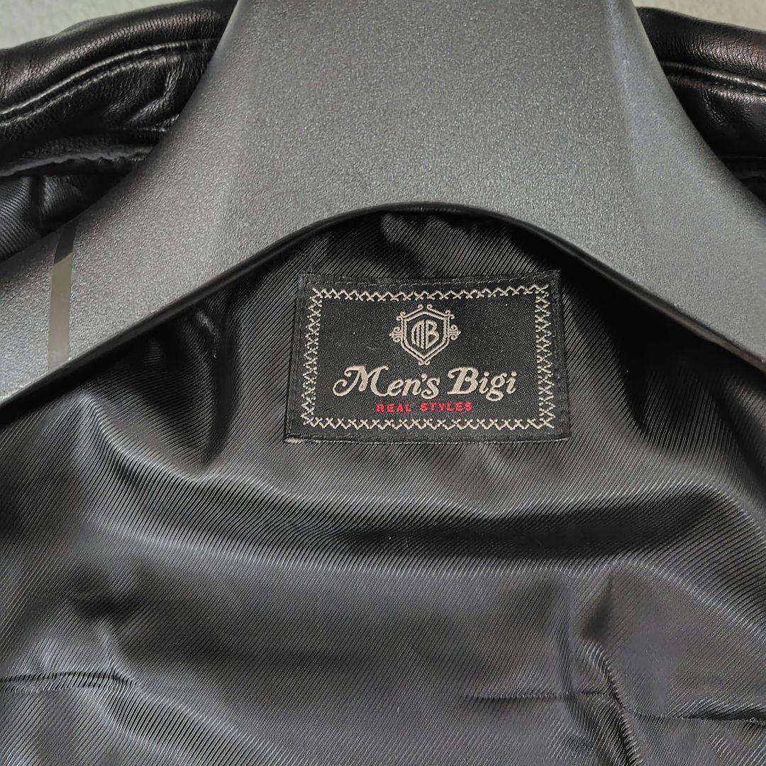 極美品　メンズビギ　シングル　レザージャケット　ラム　M