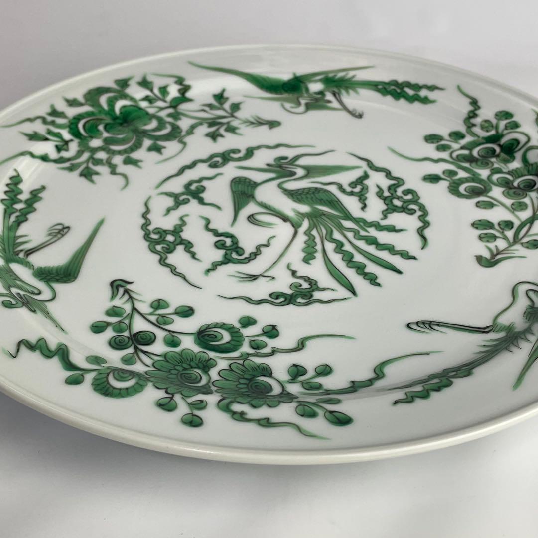 三浦竹泉 造 青絵 鳳凰文 飾皿 丸皿 菓子皿 盛皿