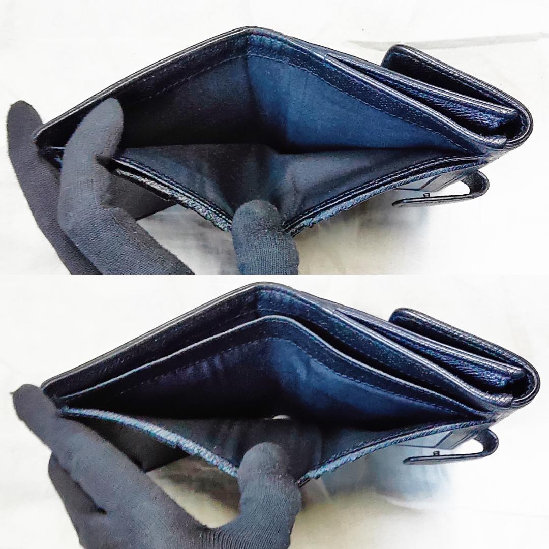 箱付き 良品 フェラガモ Ferragamo 折り財布 ヴァラ リボン ブラック