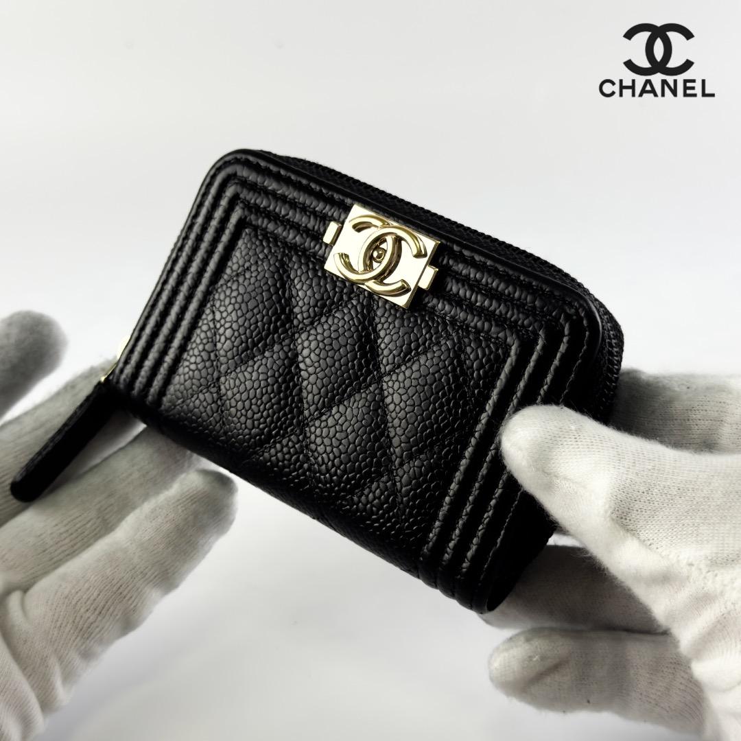 超美品　CHANEL ボーイシャネル　ケース　小銭入れ　ラウンドファスナー