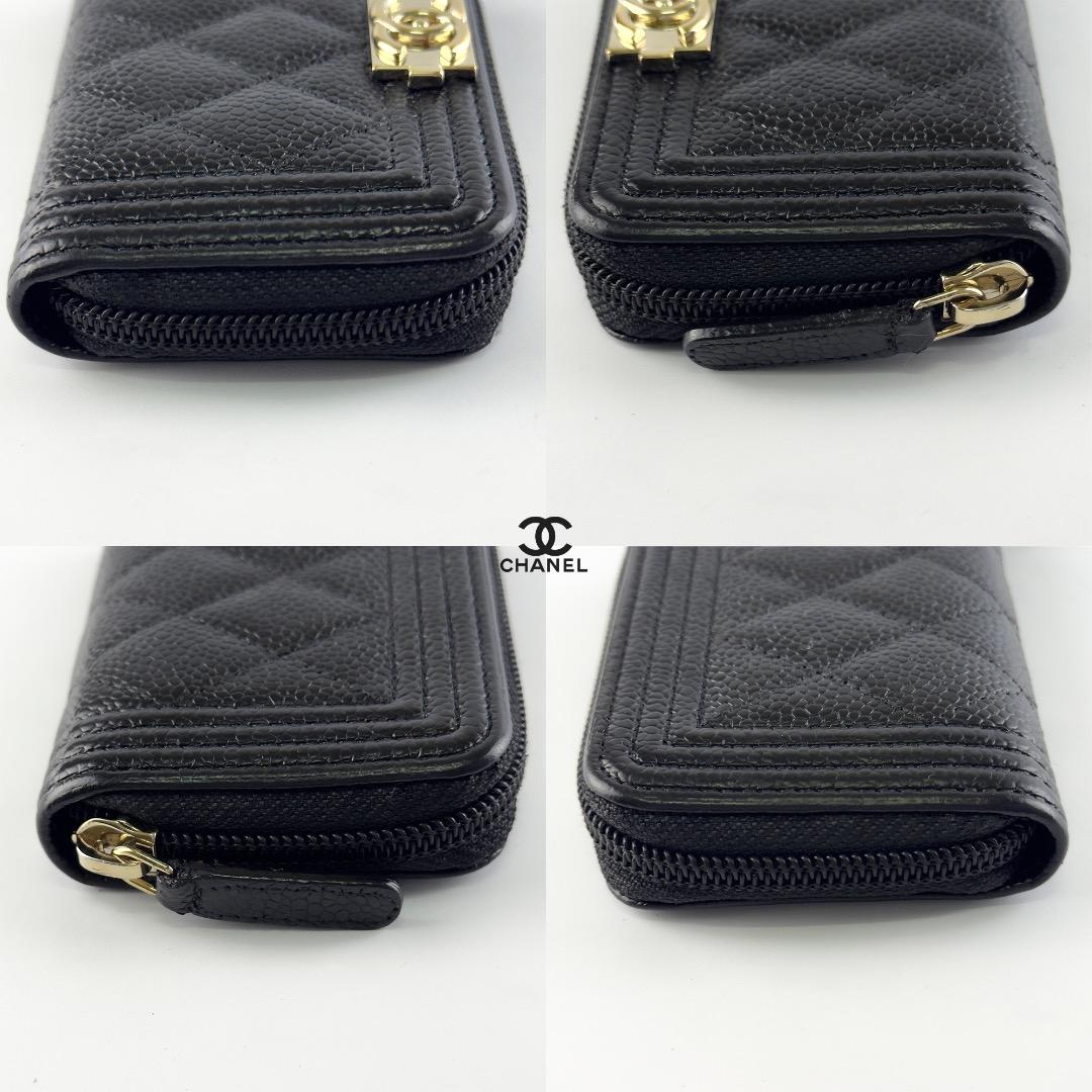 超美品　CHANEL ボーイシャネル　ケース　小銭入れ　ラウンドファスナー