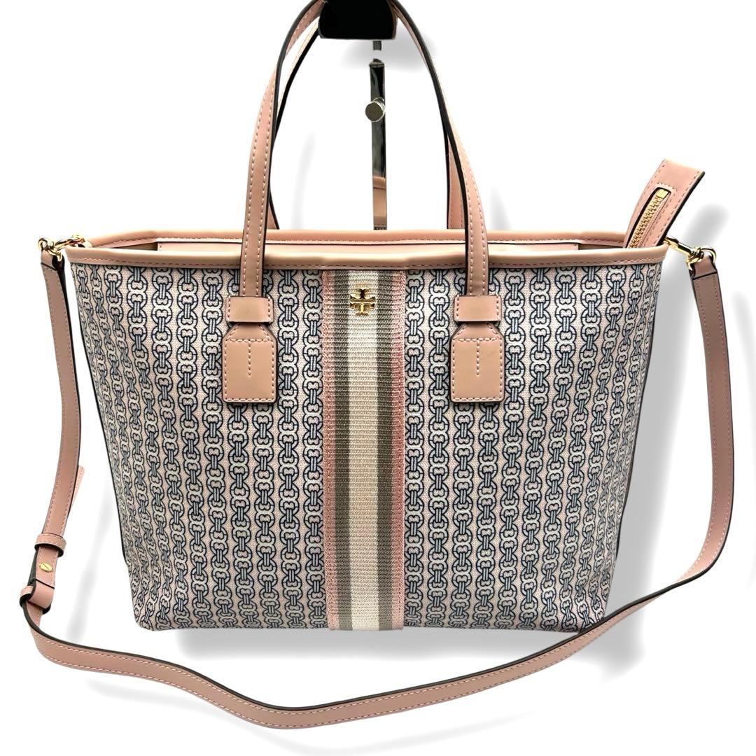TORY BURCH ショルダーバッグ 2way A4 ハンドバッグ 総柄