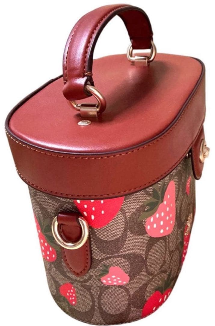 COACH クロスボディ シグネチャーキャンバス ワイルドストロベリープリント