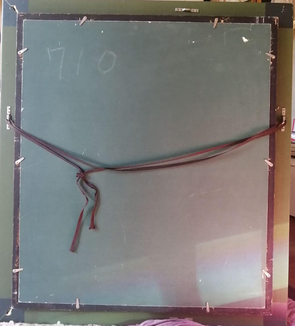 絵画　アクリル絵　キャンバス　額縁 人物画　花　蝶々