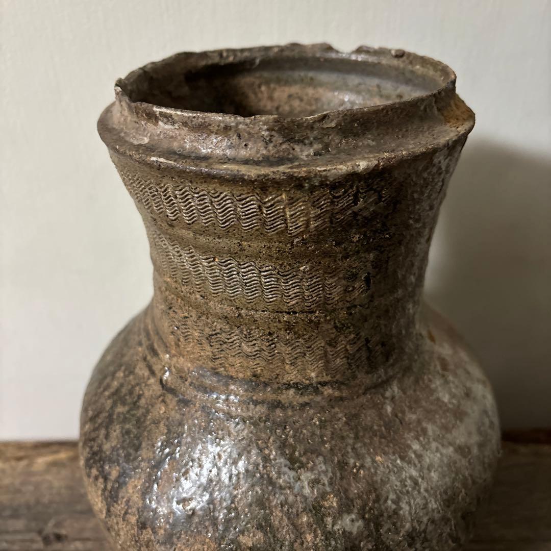 景色の良い　新羅〜高麗　壷　花生 花入れ アンティーク　古道具　骨董品検:李朝