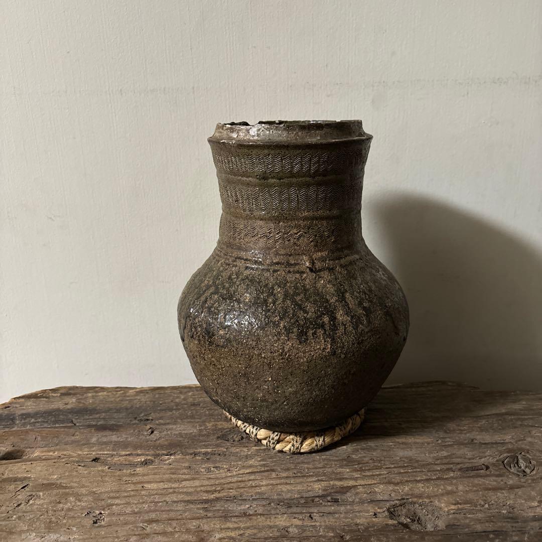 景色の良い　新羅〜高麗　壷　花生 花入れ アンティーク　古道具　骨董品検:李朝