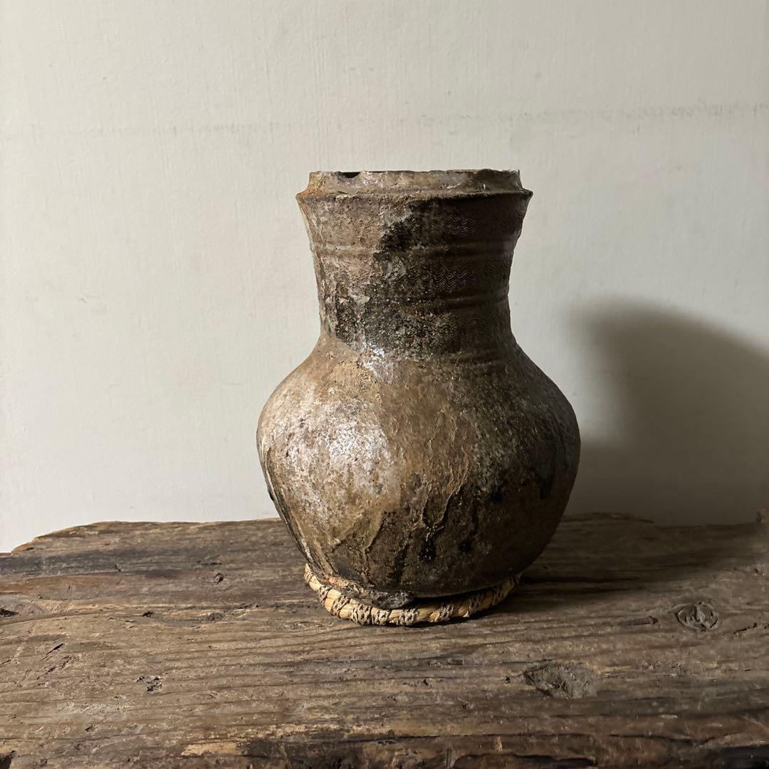 景色の良い　新羅〜高麗　壷　花生 花入れ アンティーク　古道具　骨董品検:李朝