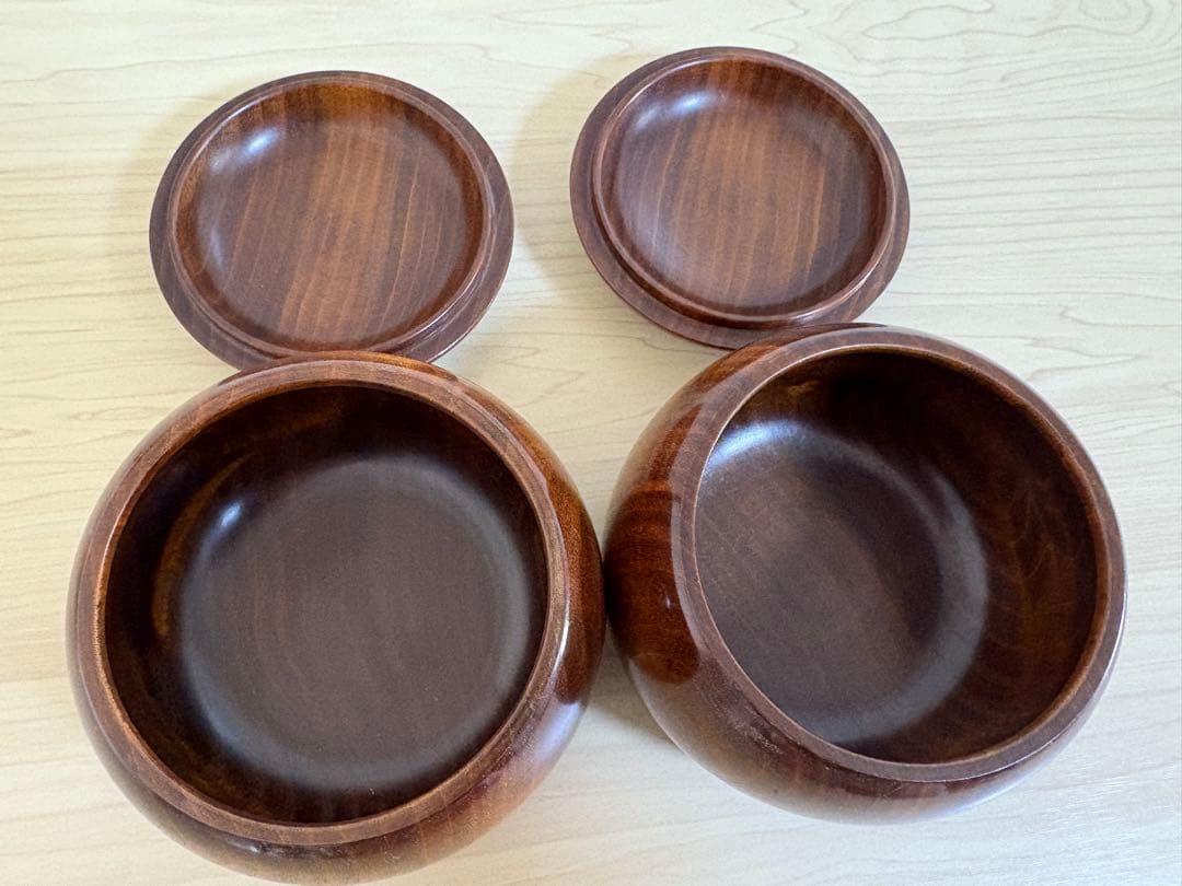 【囲碁】楠製碁笥　桐箱付き