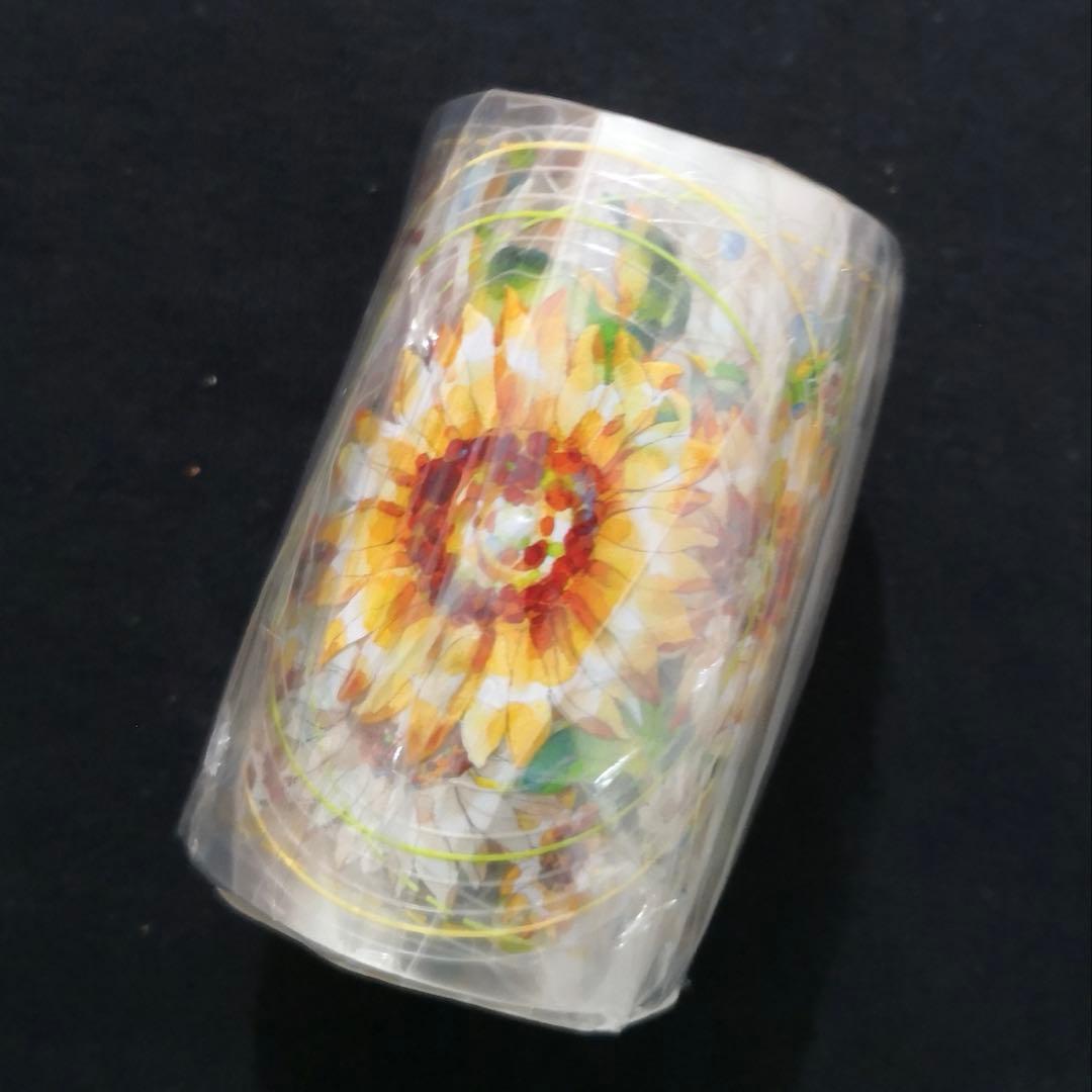 【8748】海外　マステ　5m巻売り　PETカッティング　お花系　向日葵