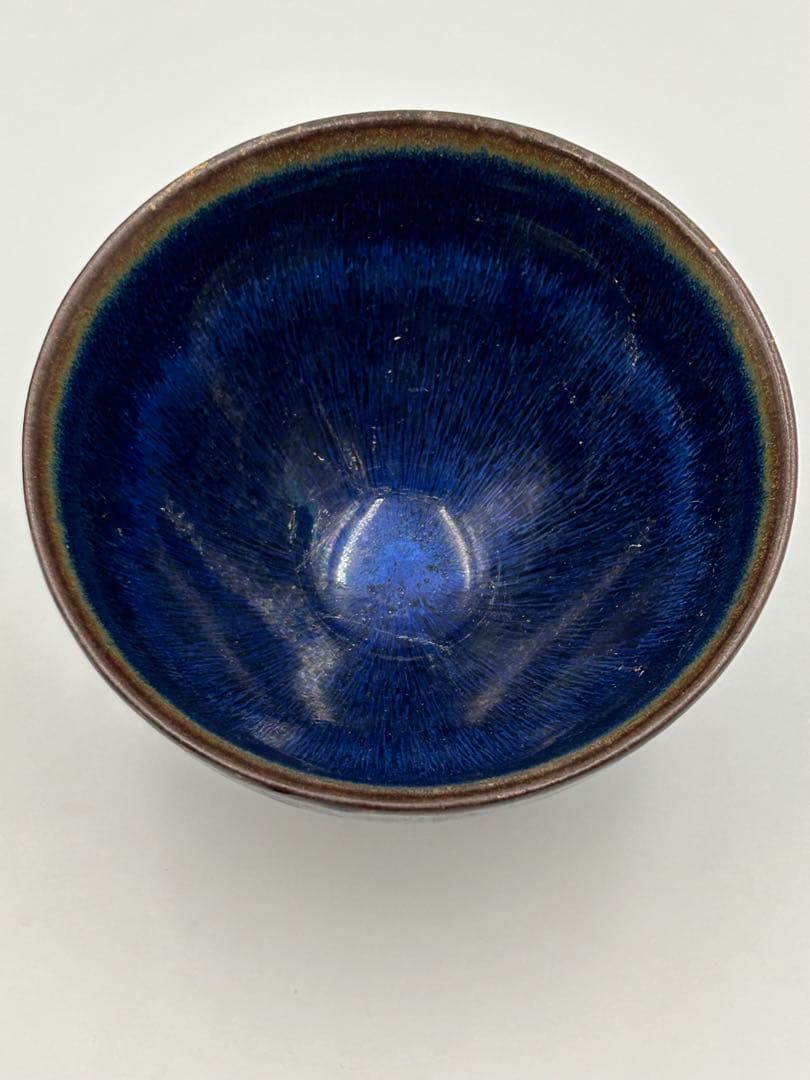 ★0004宋時代 建窯 窯変釉 曜変天目茶碗 新窑銘 ★茶道具 茶器 唐物天目