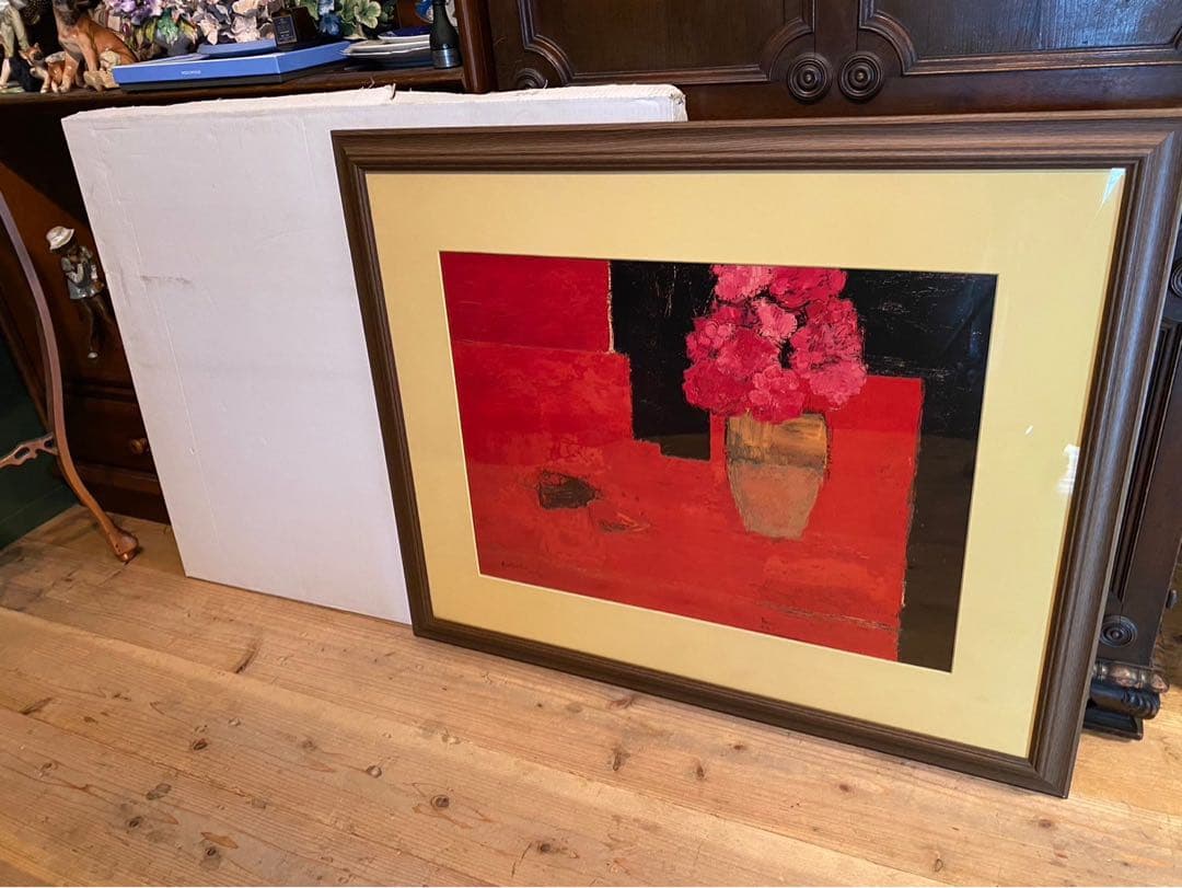 ベルナール カトラン 赤いテーブル 花束