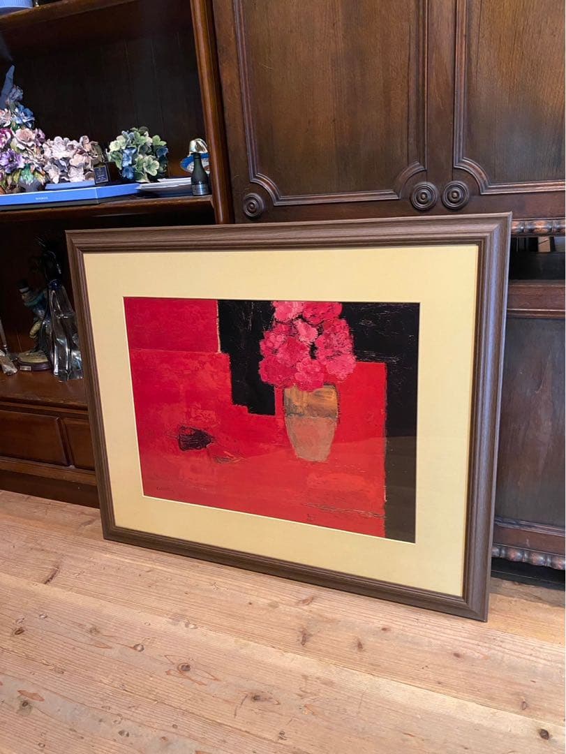 ベルナール カトラン 赤いテーブル 花束