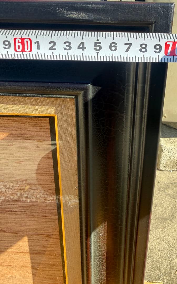 M10サイズ高級な黒い木製油彩額縁 前面ガラス＆黄色袋＆供箱付き倉庫①1/6