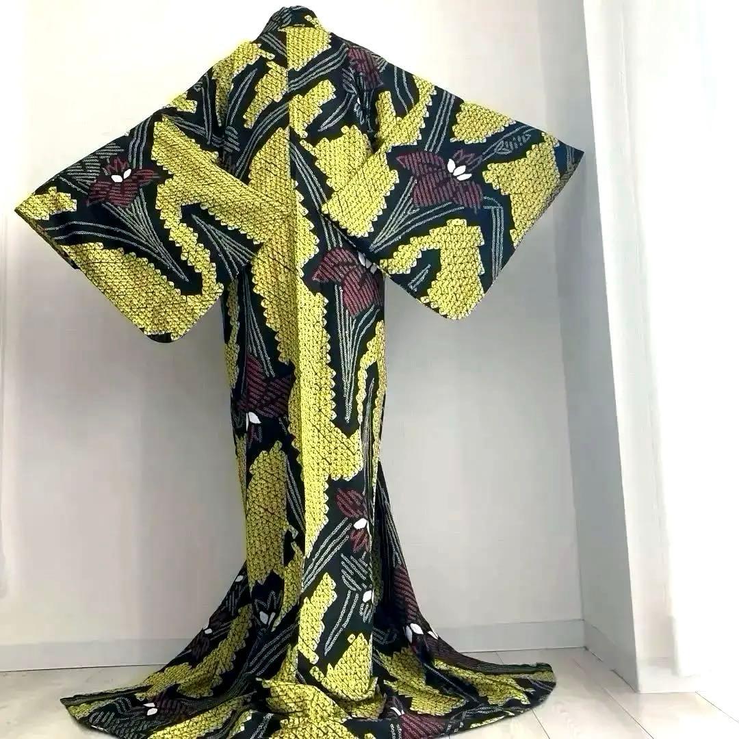 masami 有松絞り浴衣・蜘蛛絞り　菖蒲　身丈169・裄74No.-50