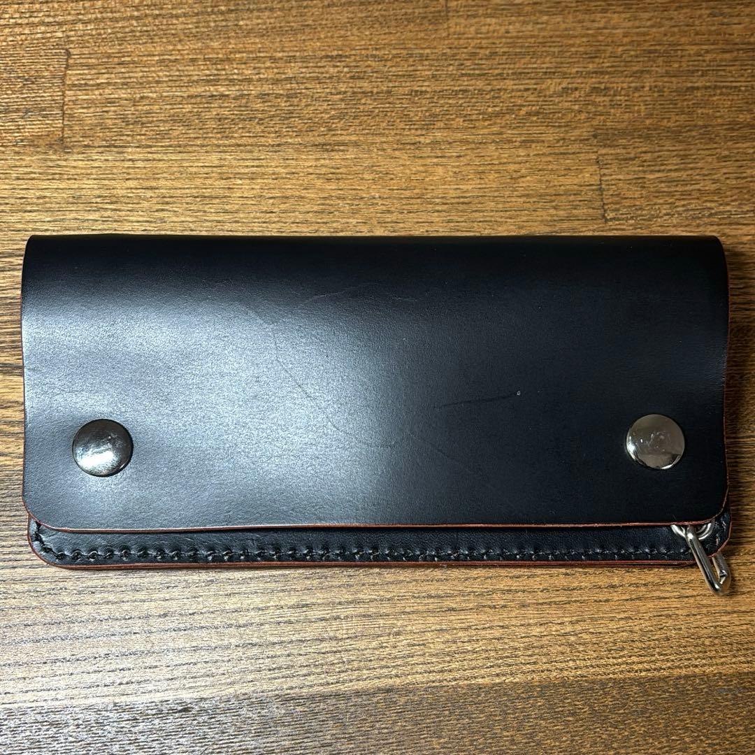 茶芯ハンドメイドトラッカーウォレット タロンジップ