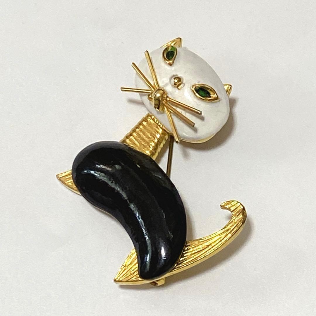 50’s アールデコ 猫ちゃん ブローチ