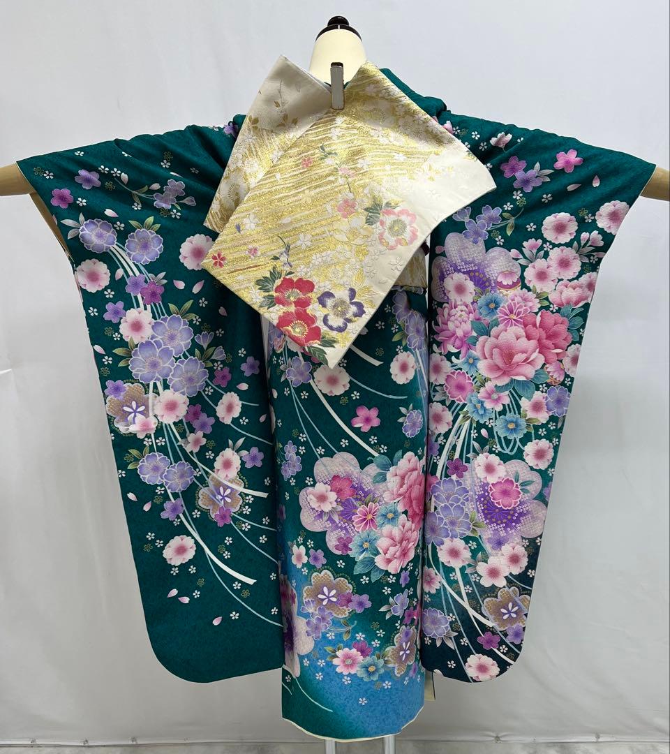 振り袖　フルセット　別誂長襦袢付　金彩加工　成人式　刺繍入り　豪華　598
